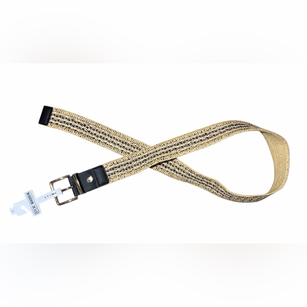 Steve Madden Black & Tan Woven belt size Small